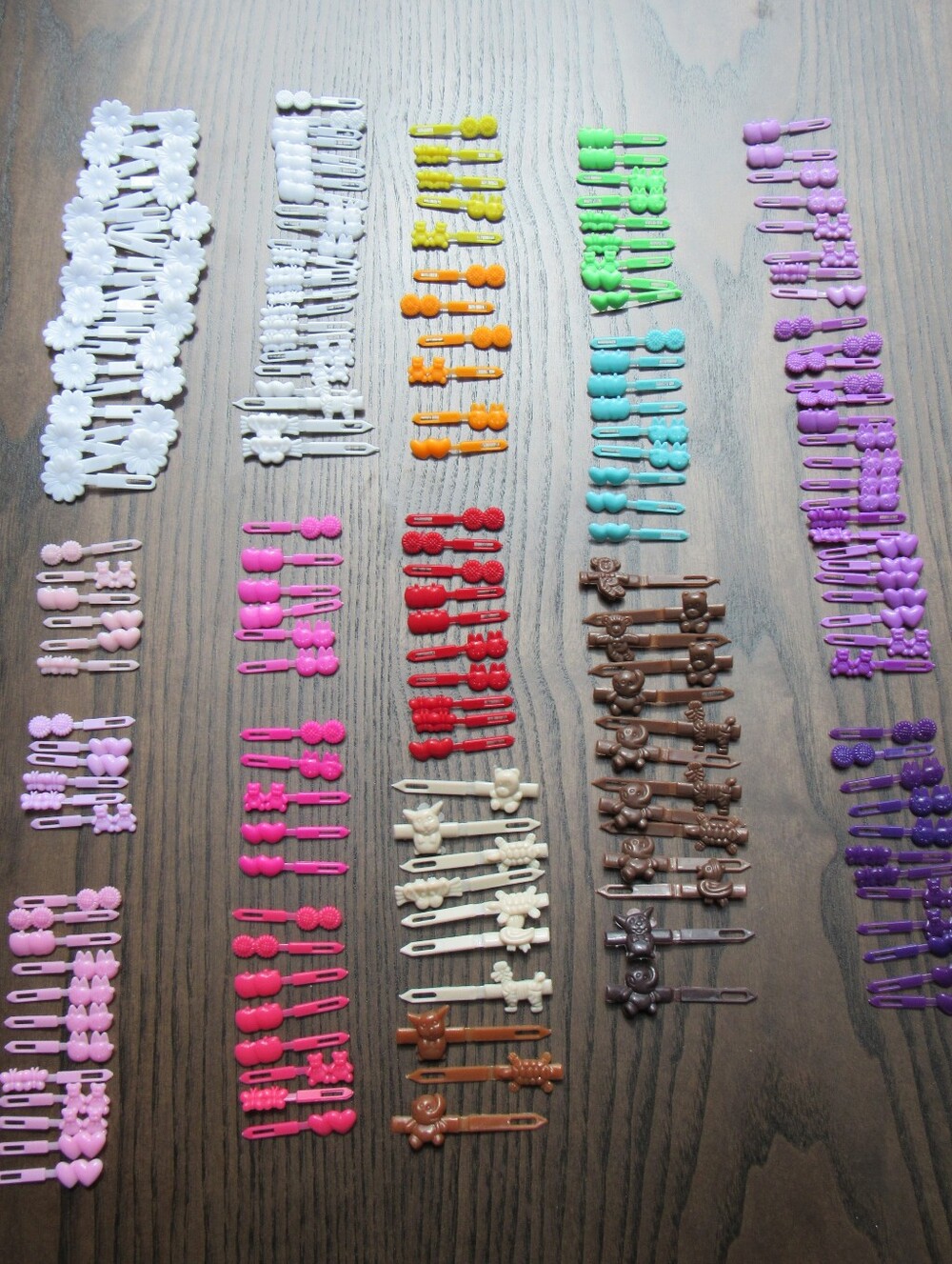 Kids Multicolor Hair Barrettes- Assorted Bright Colors